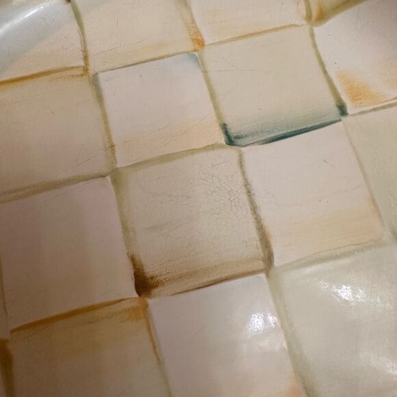 MacKenzie-Childs 4 Piece Pasta Bowl in Parchment Check Pattern - Picture 6 of 11